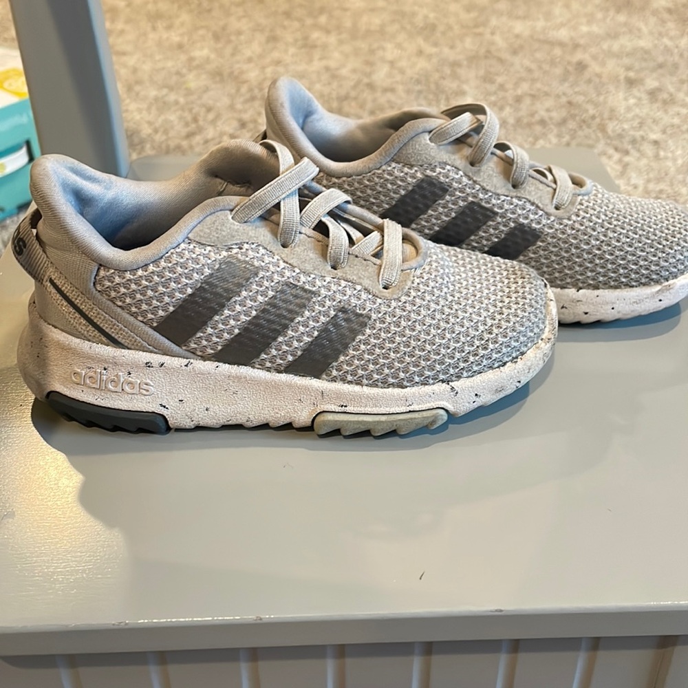 Gray kids Adidas shoes size 8K